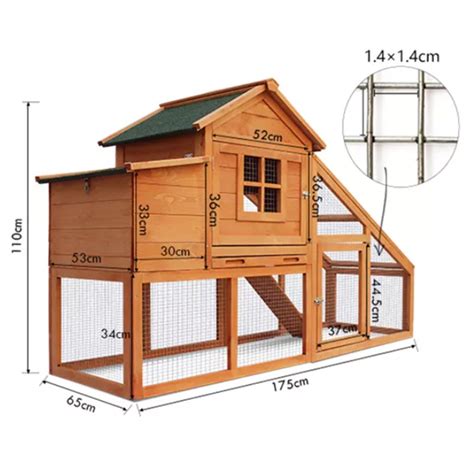 Wooden Chicken Coop House Backyard Hen Poultry Cage Pet Sleeping Bed