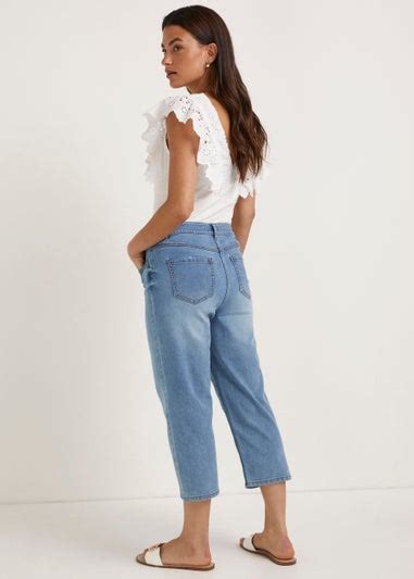 Grace Light Wash Straight Fit Cropped Jeans Matalan