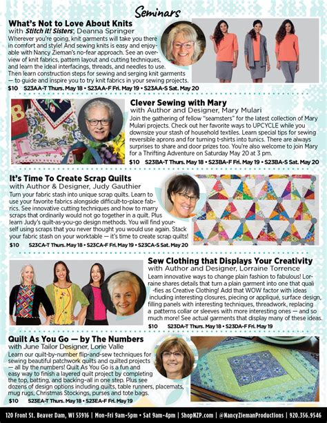 Nancy Zieman The Blog Announcing Our May Sewquiltcreate Weekend