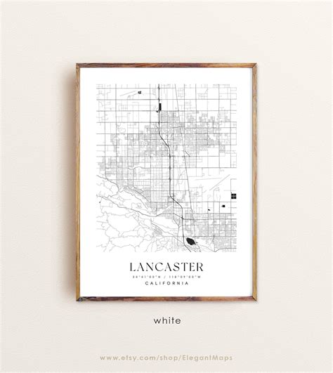 Lancaster California Map Lancaster CA Map Lancaster City - Etsy