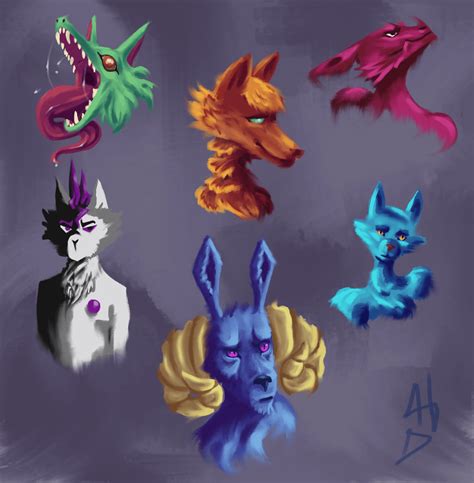 Finished Painting These Busts Today Which One S Your Favorite R Furry