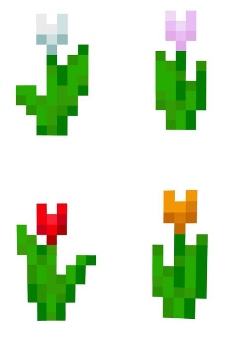 Tulip Sticker Collection Sticker For Sale By Mishammillard In 2024 Minecraft Pixel Art