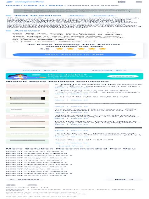 Ram and Shyam Were Partner in A Firm. After Crediting The Profit of The ...