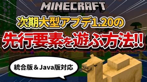 【マイクラ統合版java版】大型アップデートver120の先行要素を遊ぶ方法について紹介！【pewin10】ver119