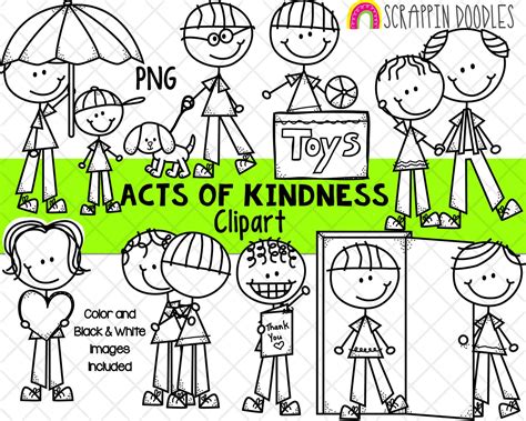 Acts of Kindness Clipart Doodle Boys Clipart Holding Umbrella Walking ...