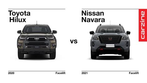 Toyota Hilux Vs Nissan Navara Frontier Side By Side Visual Comparison