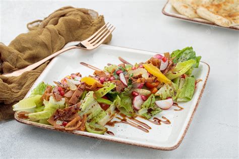 Premium Photo Fattoush With Cucumber Beetroot And Pomegranate Seeds