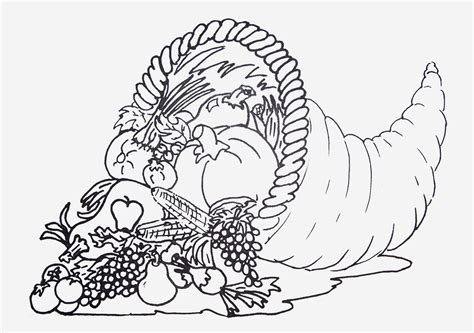 Thanksgiving Cornucopia Drawing at GetDrawings | Free download