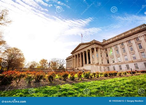 US Treasury Building in Washington DC Park View Editorial Image - Image ...