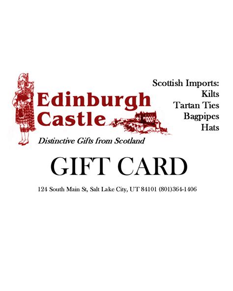 Gift Card - Edinburgh Castle Scottish Imports