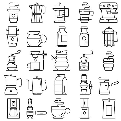 Kaffee Icon Set Premium Vektor