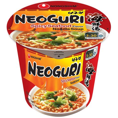 Nongshim Neoguri Spicy Seafood Ramyun Ramen Noodle Soup Cup 264oz X 6