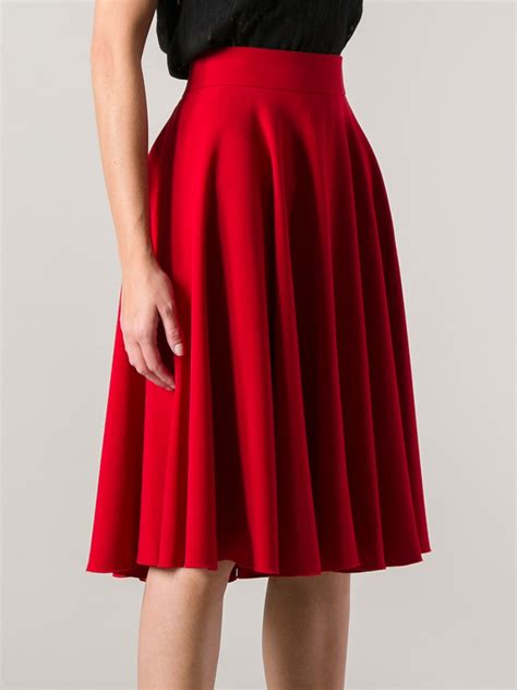 Dolce Gabbana Pleated Skirt In Red Lyst