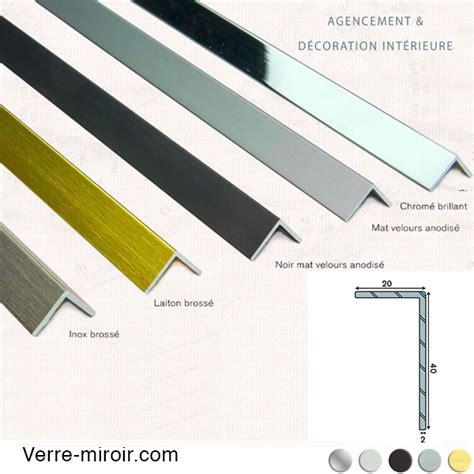 Cornière Aluminium Décorative 40x20 Mm Chromé Mat Noir Mat Inox