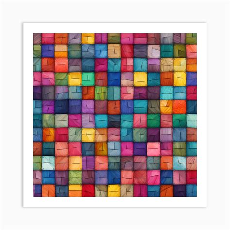 Colorful Squares Art Print by Bella Luna - Fy