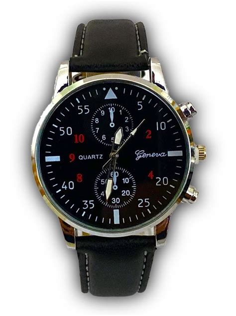 Reloj Geneva Lujo Hombre Piel Vinil Moda Caballero Casual MercadoLibre