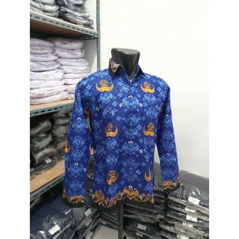 Jual Seragam PNS Baju Batik Korpri Terbaru Pria Motif Pola Resmi