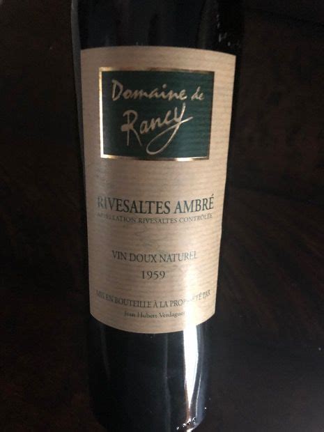 1959 Domaine de Rancy Rivesaltes Ambré France Languedoc Roussillon