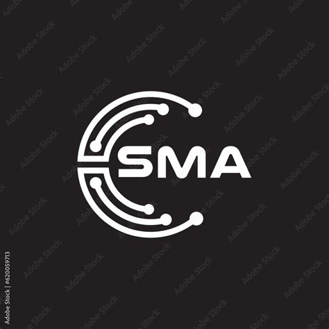 Sma Letter Technology Logo Design On Black Background Sma Creative