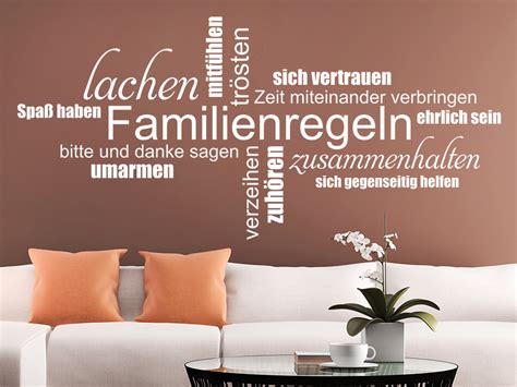 Wandtattoo Familienregeln Lachen Vertrauen Zuh Ren Bei