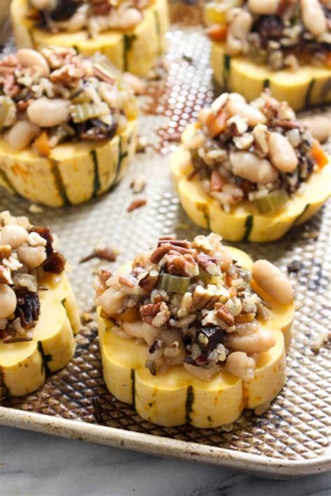 Wild Rice Stuffed Delicata Squash Rings