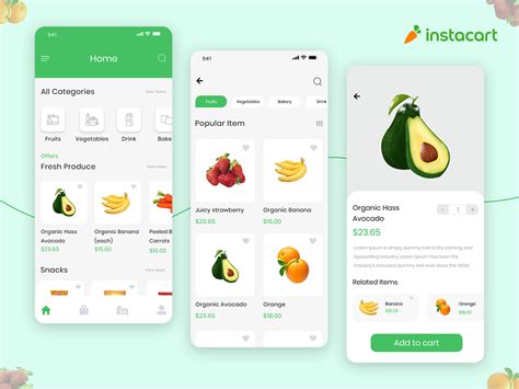 Grocery Delivery App Design Inspired by Instacart by Excellent Webworld on Dribbble