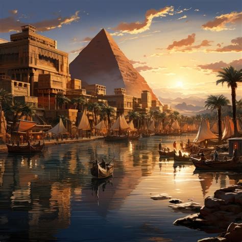 Premium AI Image Illustration Of The World Of Ancient Egypt