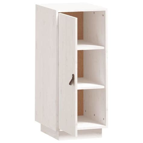 Buffet Blanc Zerodis Bois Massif De Pin X X Cm Porte