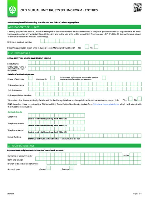 Fillable Online Old Mutual Selling Form Fill Out Sign Online Fax