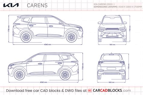 Kia Carens 2023 Free CAD Blocks, DWG File - CarCadBlocks