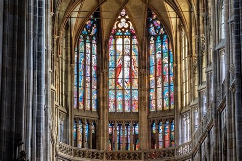 Premium Photo A Stained Glass Window In A Church In Prague Czech Republic