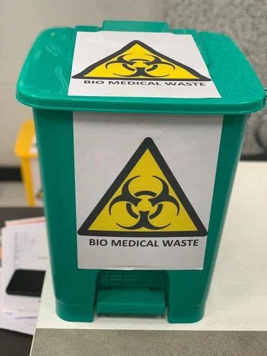 Red yellow green blue Biomedical Waste Bin, For Hospital, Capacity: 3 ...