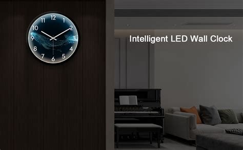 Reloj De Pared Luminoso Silencioso Luz Nocturna Ballena Azul Que