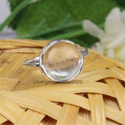 Clear Crystal Quartz Ring Transparent Ring Crystal Quartz Etsy