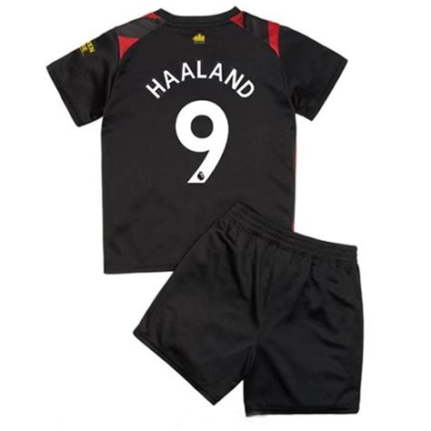 Maillots de Tenue Manchester City Erling Haaland 9 Enfant Extérieur