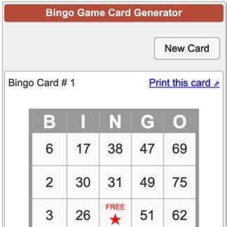 Bingo Card Generator