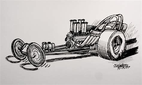 Dragster By Steve Watson Cool Car Drawings Cartoon Car Drawing