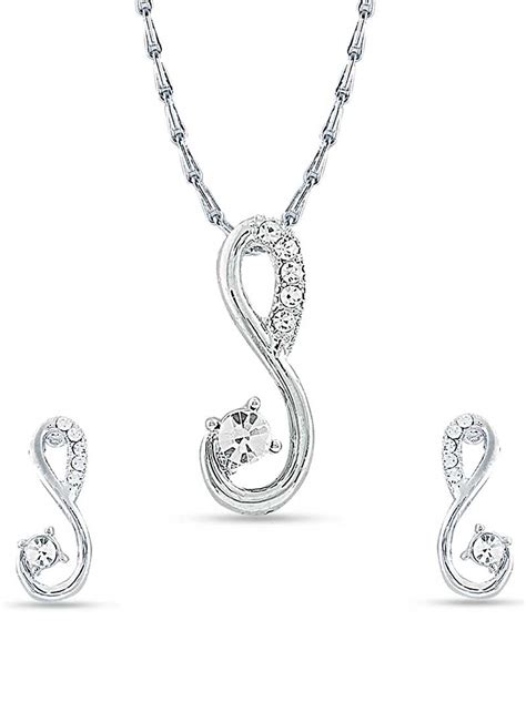 Buy Stone Silver Pendant Set 147091