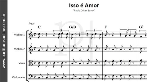 Isso é Amor Partitura para Quarteto de Cordas YouTube