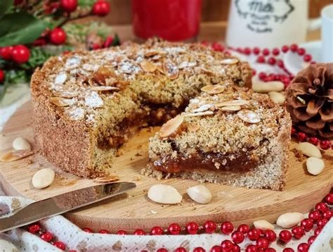 Crostata Sbriciolata Con Frolla Linzer E Marmellata Di Arance Dolce