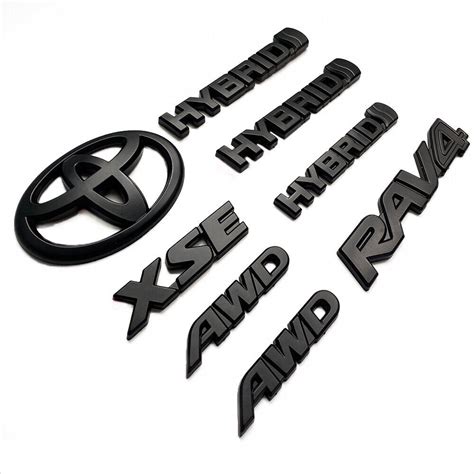 Toyota Xse Rav4 Hybrid Matte Black Blackout Kit Emblem Overlay Adhesive