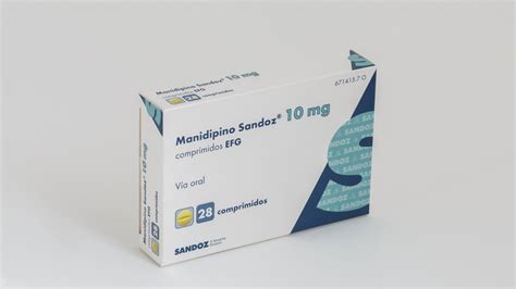 Manidipino Sandoz Efg 10 Mg 28 Comprimidos Farmacéuticos