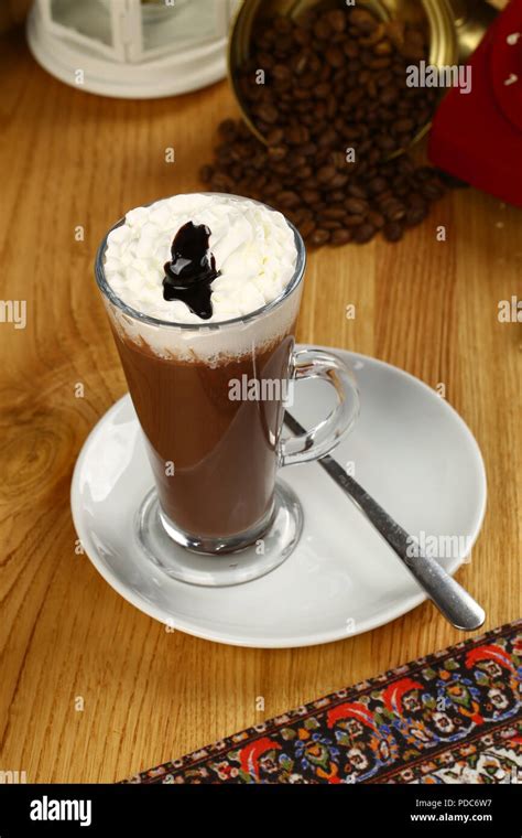 Viennese Hot Chocolate Drink Stock Photo Alamy