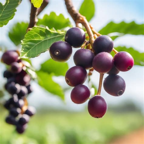 Premium AI Image | photo shot of a Acai attached to a tree branch with ...