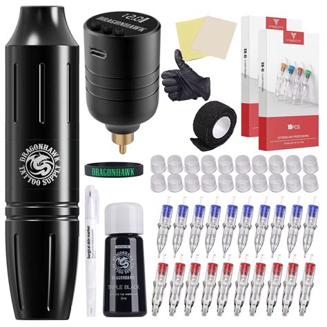 Buy Dragonhawk Wireless Tattoo Kit Tattoo Pen Machine Kit Battery Power