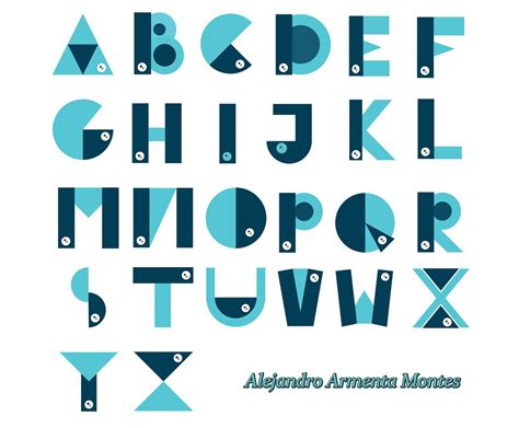 tipografia  formas geometricas  behance