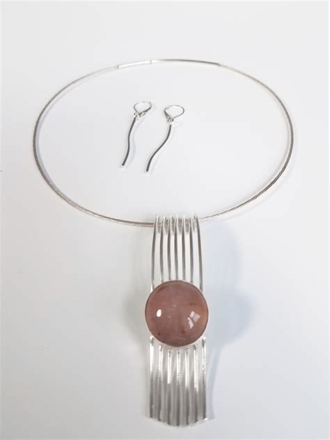 The Modernist Parallels – Rose Quartz Necklace | Sylvia Kay Jewelry