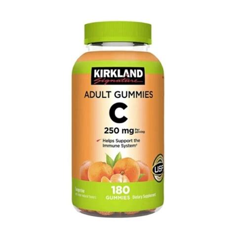 Kẹo dẻo bổ sung vitamin C Kirkland Signature Adult Gummies C 250mg 180