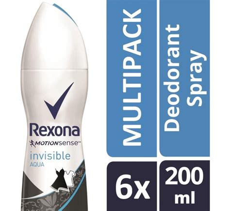 Rexona Motion Sense Invisible Aqua Deodorant Spray 6x 200ml