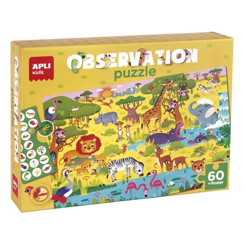 Puzzle obserwacyjne Apli Kids W dżungli 60 el 4